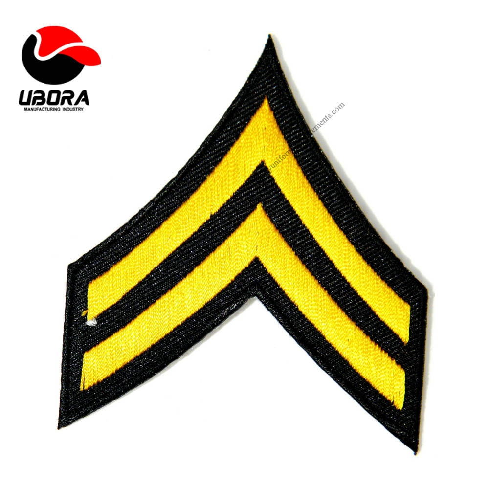 Corporal Rank US Chevron Patch Iron On yellow color high quality accessories products, Police